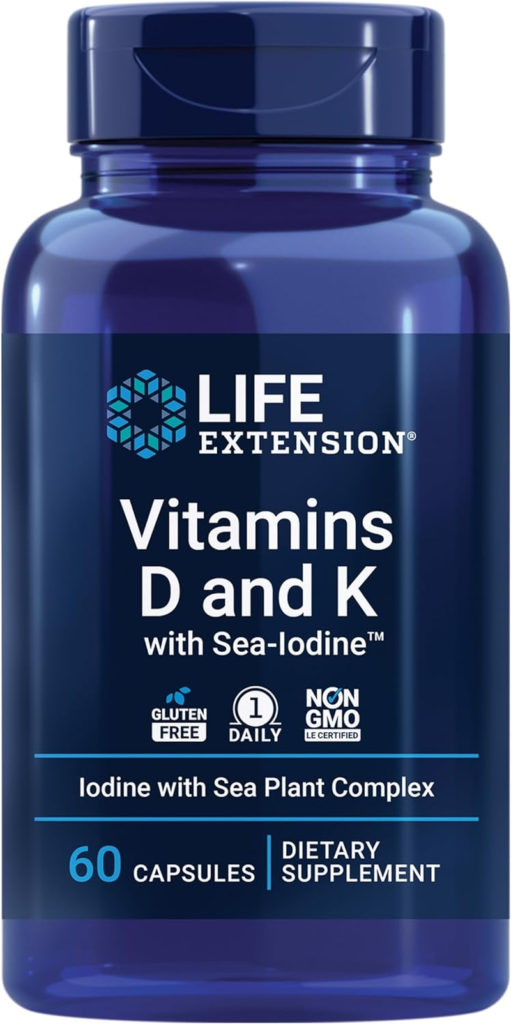 Life Extension, Vitamins D and K with Sea-Iodine, 60 Capsules